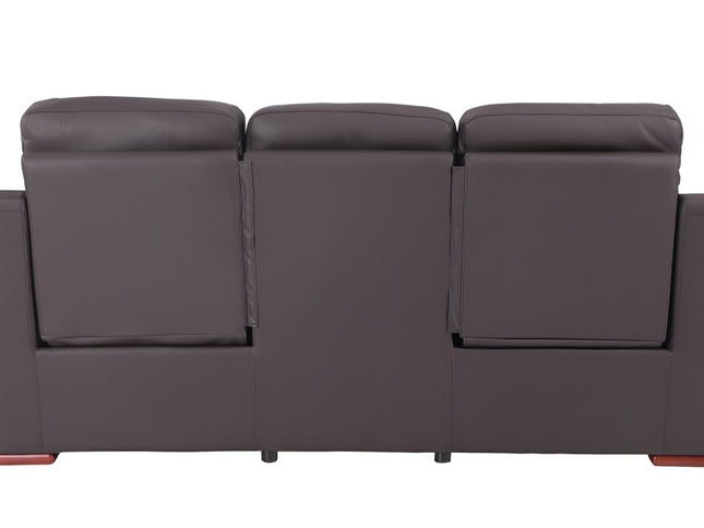 90" Brown Faux Leather Sofa