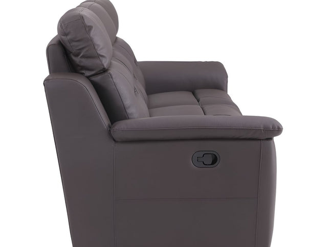 90" Brown Faux Leather Sofa