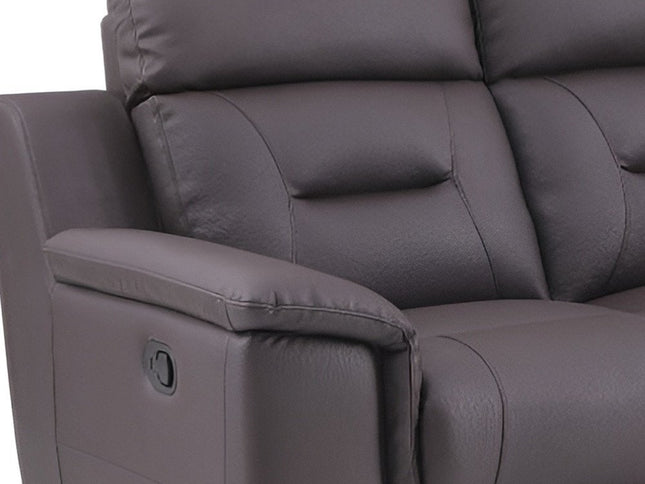 90" Brown Faux Leather Sofa