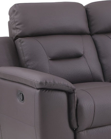 90" Brown Faux Leather Sofa