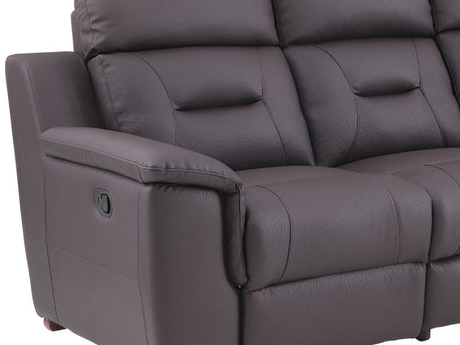 90" Brown Faux Leather Sofa