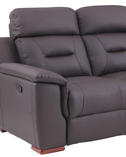 90" Brown Faux Leather Sofa