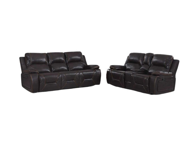 77" Brown Faux Leather Manual Reclining Love Seat With Storage