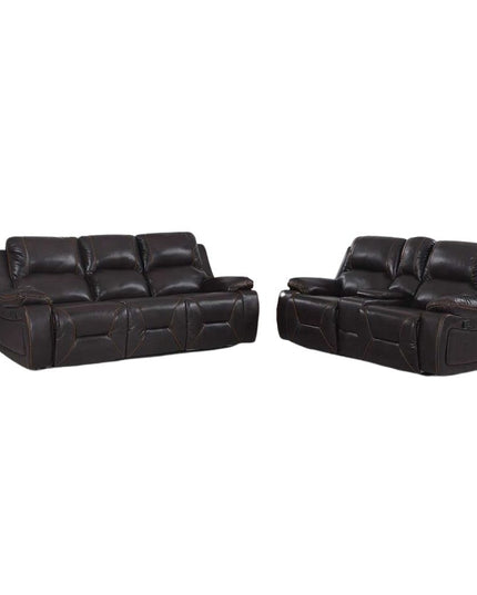 77" Brown Faux Leather Manual Reclining Love Seat With Storage
