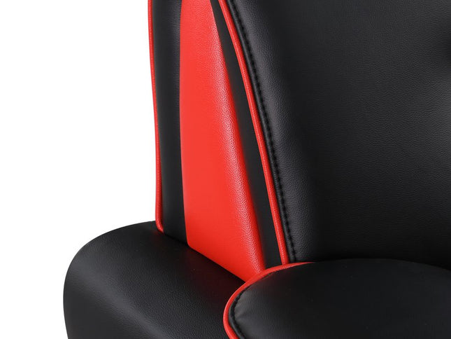 64" Black And Silver Faux Leather Loveseat