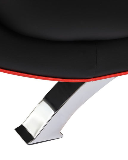 64" Black And Silver Faux Leather Loveseat