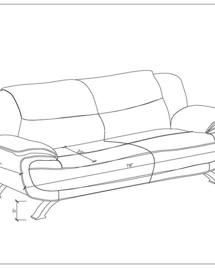 64" Black And Silver Faux Leather Loveseat