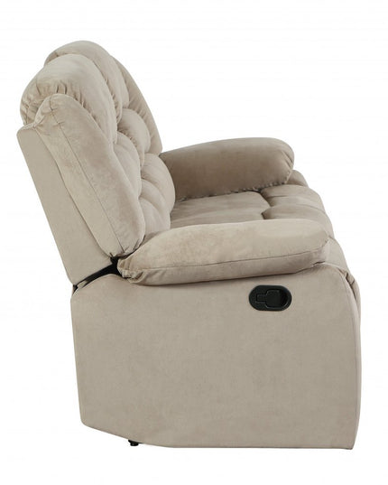 Two Piece Indoor Beige Microsuede Five Person Seating Set