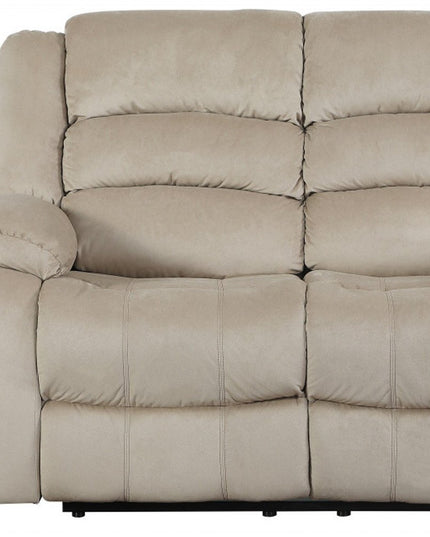 Two Piece Indoor Beige Microsuede Five Person Seating Set