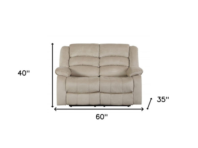 Two Piece Indoor Beige Microsuede Five Person Seating Set