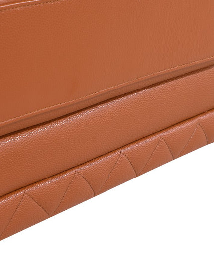 Two Piece Indoor Camel Italian Leather Five Person Seating Set