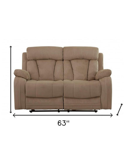 Two Piece Indoor Beige Microsuede Five Person Seating Set