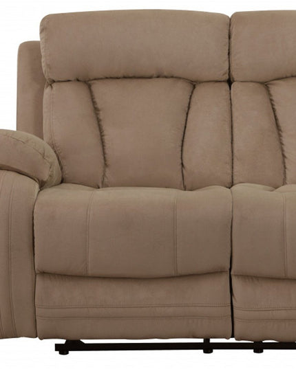 Two Piece Indoor Beige Microsuede Five Person Seating Set