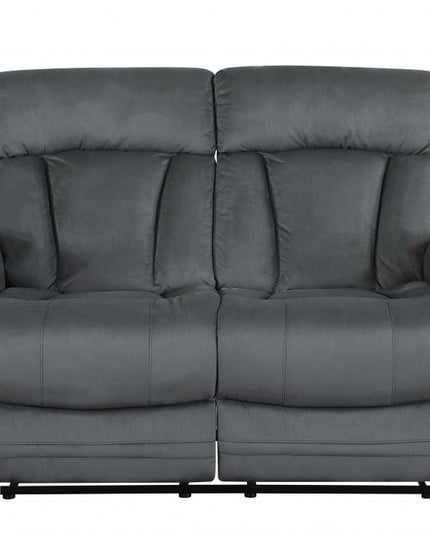 Two Piece Indoor Gray Microsuede Five Person Seating Set