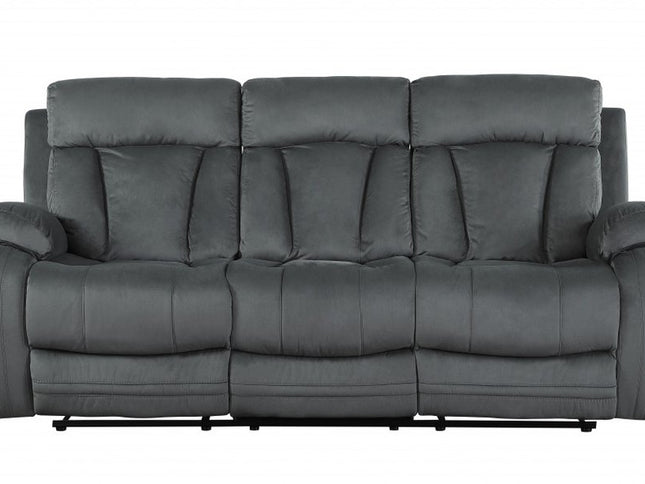 Two Piece Indoor Gray Microsuede Five Person Seating Set