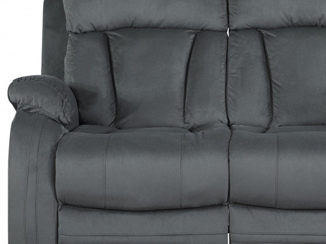Two Piece Indoor Gray Microsuede Five Person Seating Set