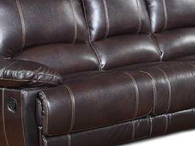 Two Piece Indoor Brown Faux Leather Five Person Seating Set