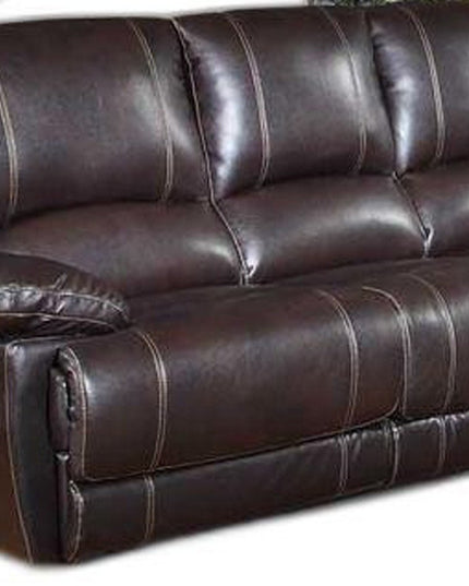 Two Piece Indoor Brown Faux Leather Five Person Seating Set
