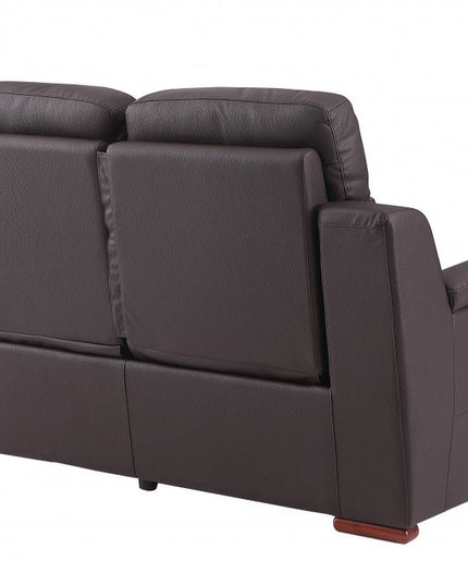 67" Brown Faux Leather Manual Reclining Loveseat