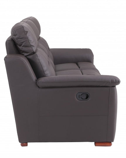 67" Brown Faux Leather Manual Reclining Loveseat