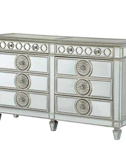 21" X 44" X 56" Mirrored Wood Chest