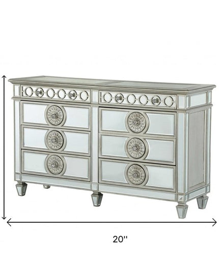 21" X 44" X 56" Mirrored Wood Chest