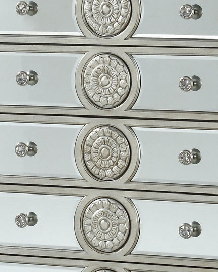 21" X 44" X 56" Mirrored Wood Chest