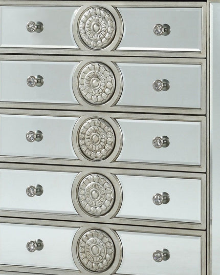 21" X 44" X 56" Mirrored Wood Chest