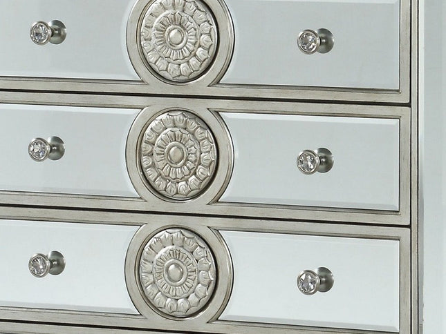 21" X 44" X 56" Mirrored Wood Chest