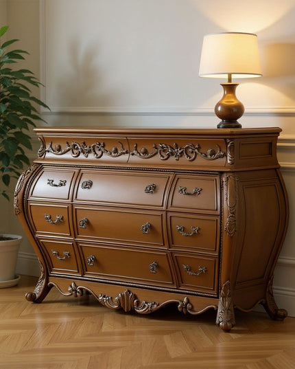 23" Brown Solid Wood Combo Dresser