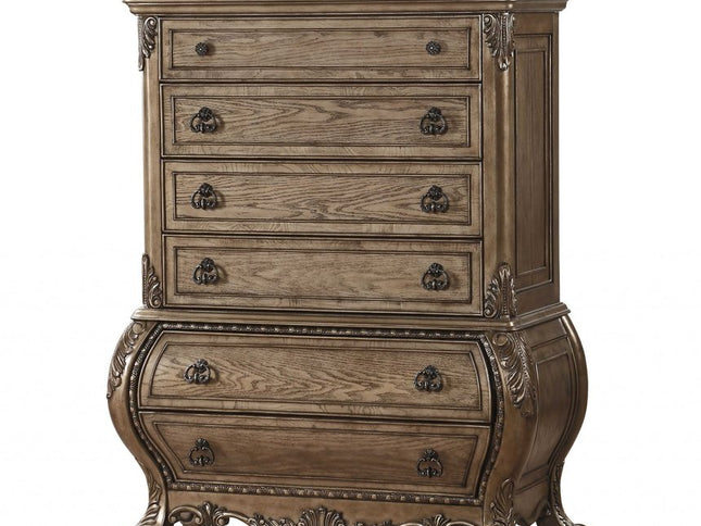 23" Brown Solid Wood Combo Dresser