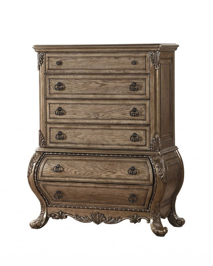 23" Brown Solid Wood Combo Dresser