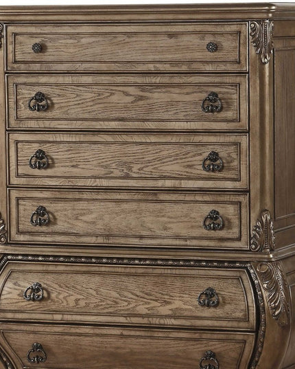 23" Brown Solid Wood Combo Dresser