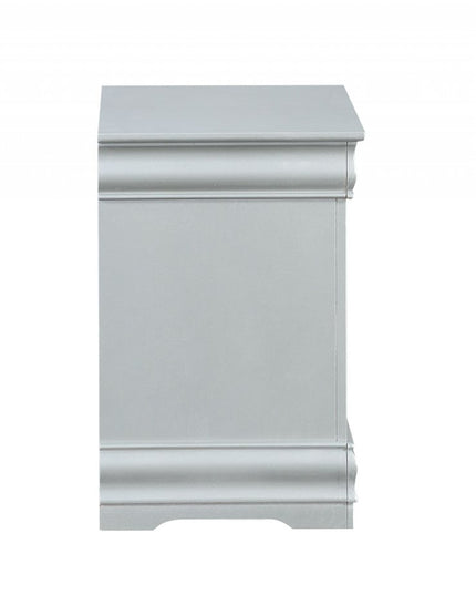 24" Platinum Two Drawers Nightstand