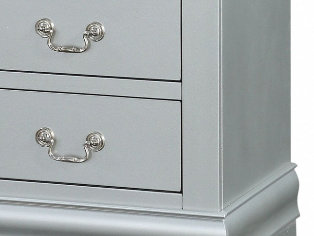 24" Platinum Two Drawers Nightstand