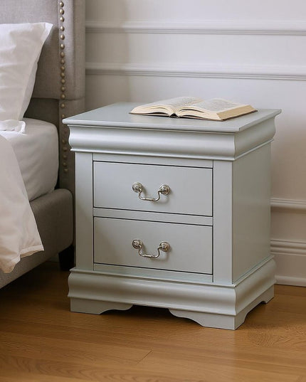24" Platinum Two Drawers Nightstand