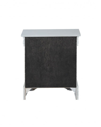 24" Gray Two Drawers Nightstand