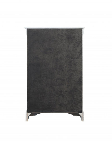 15" White Solid Wood Five Drawer Lingerie Chest