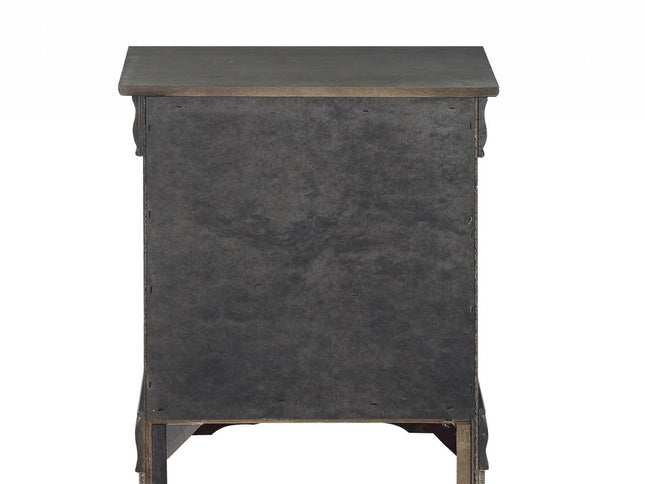 24" Gray Two Drawers Nightstand