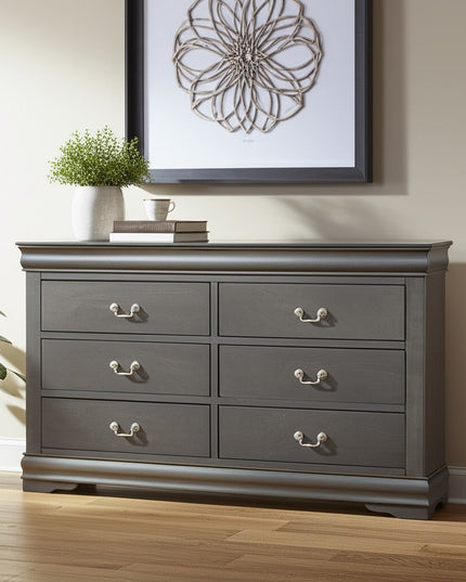 15" Gray Solid Wood Double Dresser