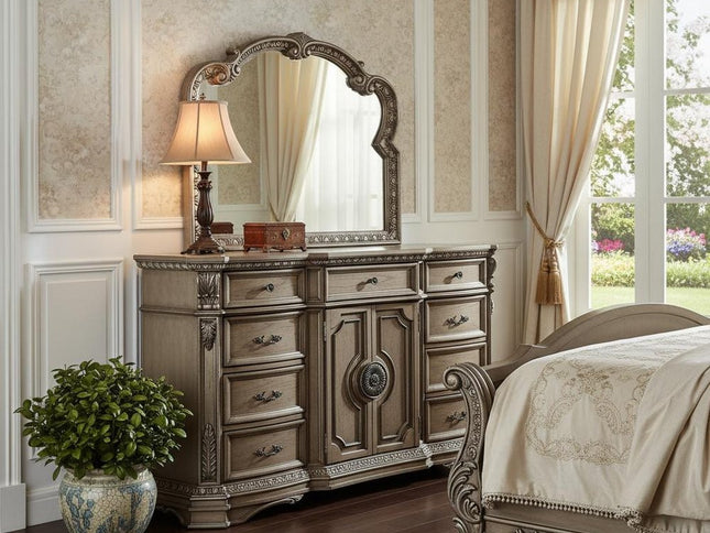 18" Brown Solid Wood Combo Dresser