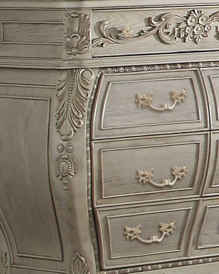 23" Off White Solid Wood Nine Drawer Double Dresser