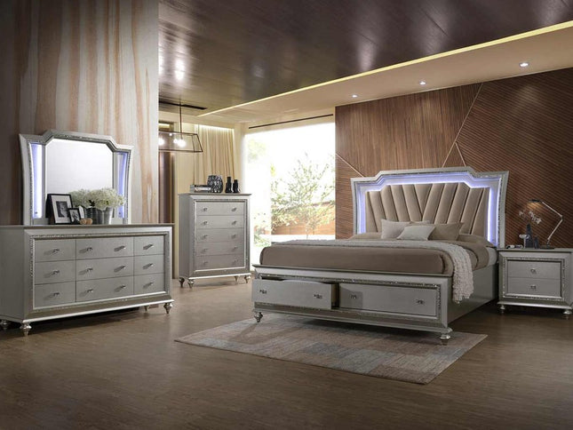 30" Champagne Mirrored Nightstand