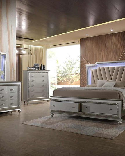 30" Champagne Mirrored Nightstand