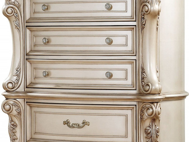 21" Beige Solid Wood Double Dresser