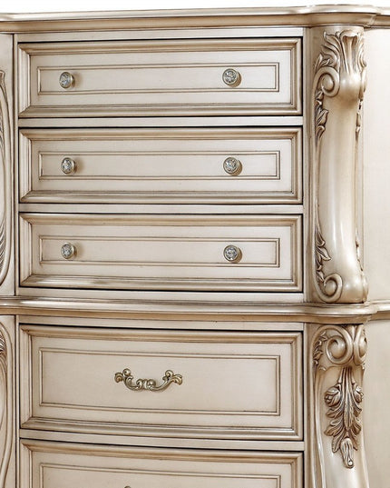 21" Beige Solid Wood Double Dresser