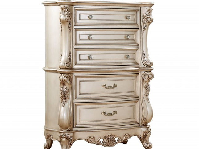 21" Beige Solid Wood Double Dresser