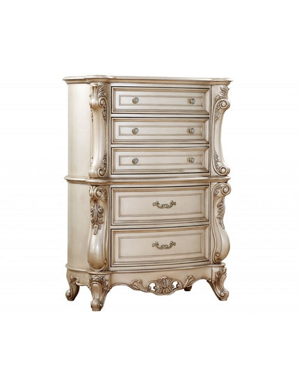 21" Beige Solid Wood Double Dresser