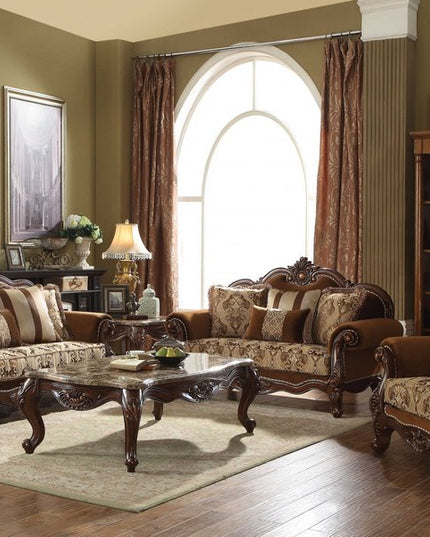 37" Brown Velvet Floral Club Chair And Toss Pillows