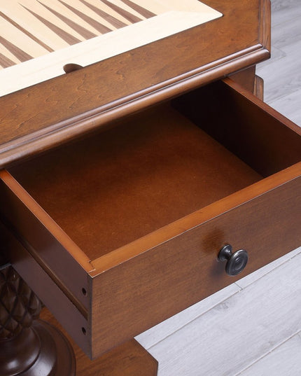 28" Brown Octagon Console Table With Drawer